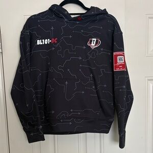 BL101-DC Black Kids Graphic Hoodie with Red Accent